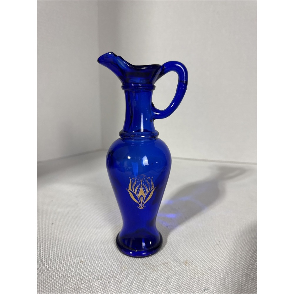 Vintage 1970s Avon Skin So Soft Cobalt Blue‎ Bath Oil Decanter No Lid